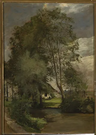 Countryside landscape, by Robert Śliwiński, oil, 1881