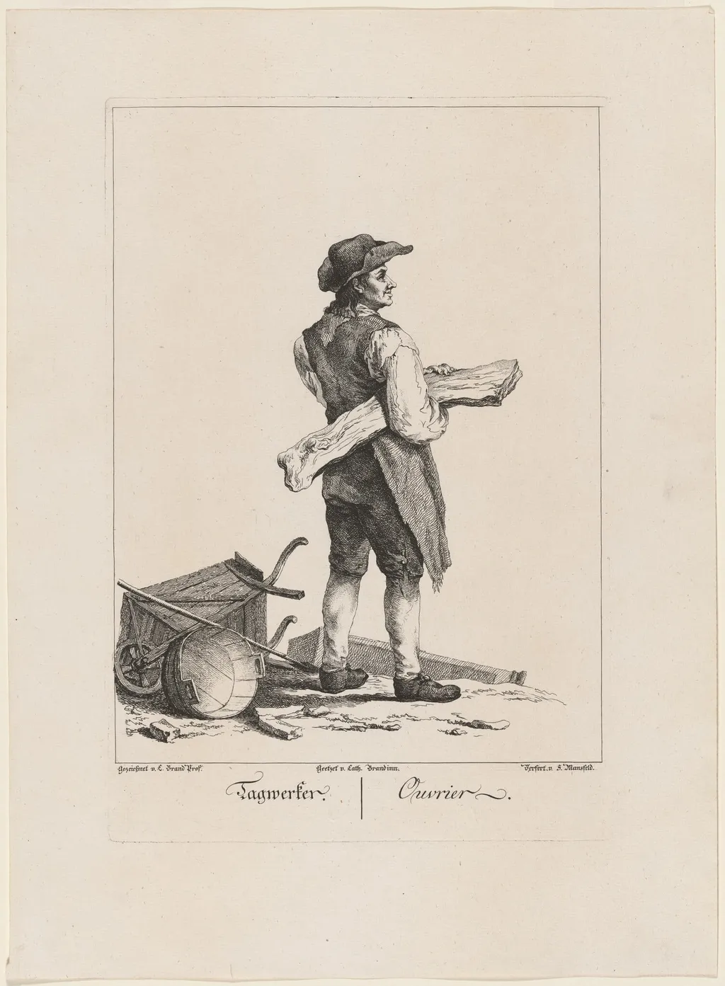 Tagwerker (Day Laborer), by Catherine Brandinn, ink, 1775