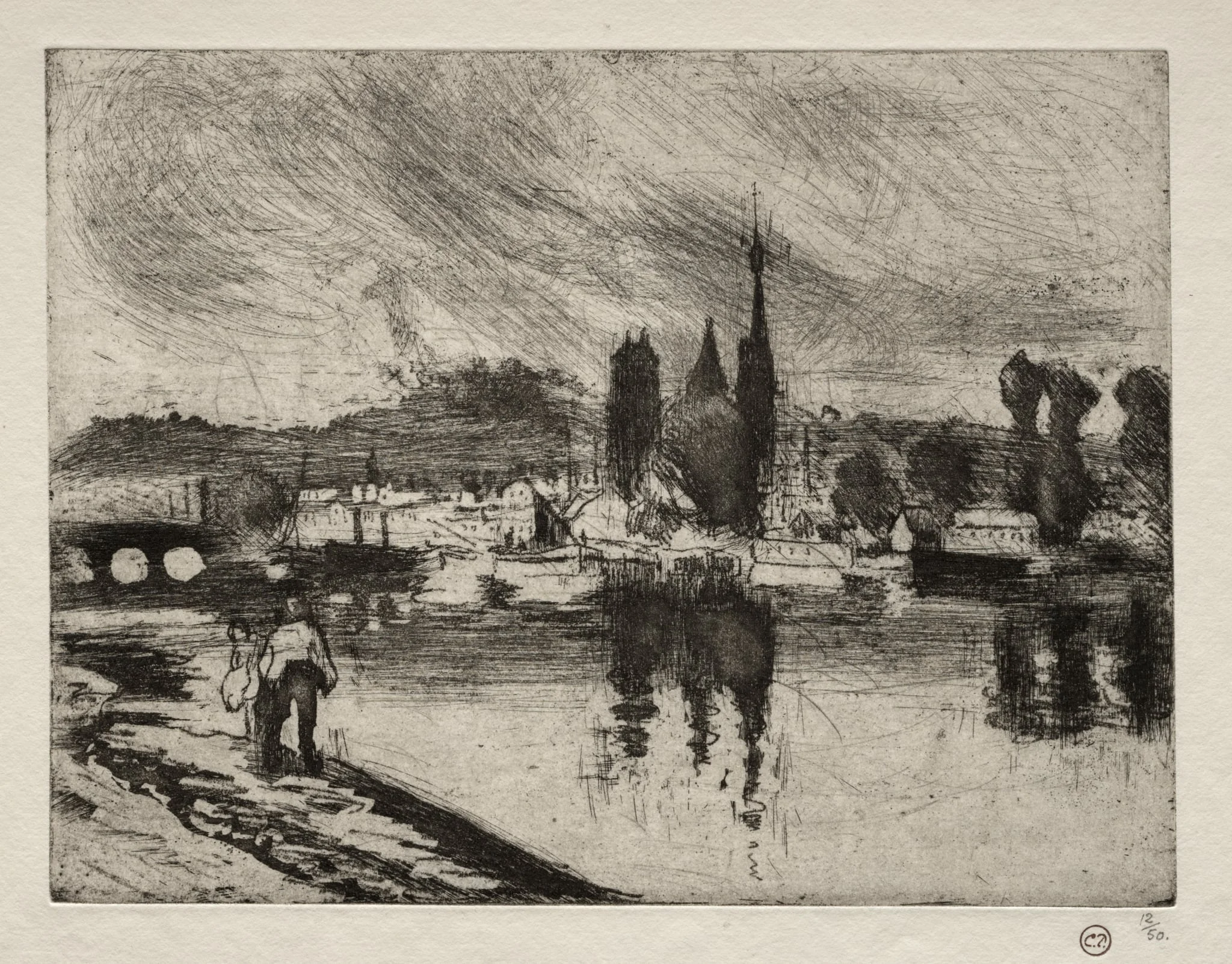 View of Rouen, detail
