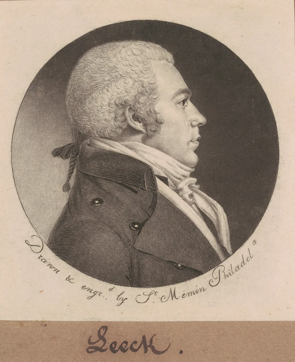Leech, by Charles B. J. Févret de Saint-Mémin, ink, 1798