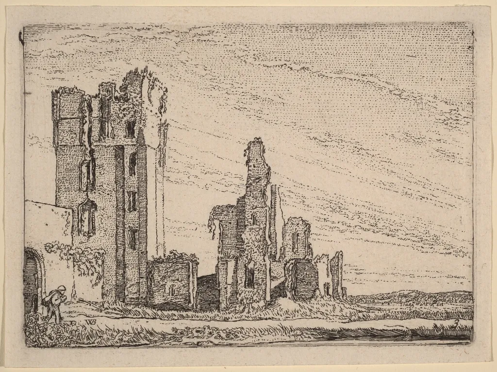 Two Ruins (Huys te Kleef near Haarlem), by Willem Buytewech, ink, 1621