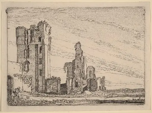 Two Ruins (Huys te Kleef near Haarlem), by Willem Buytewech, ink, 1621