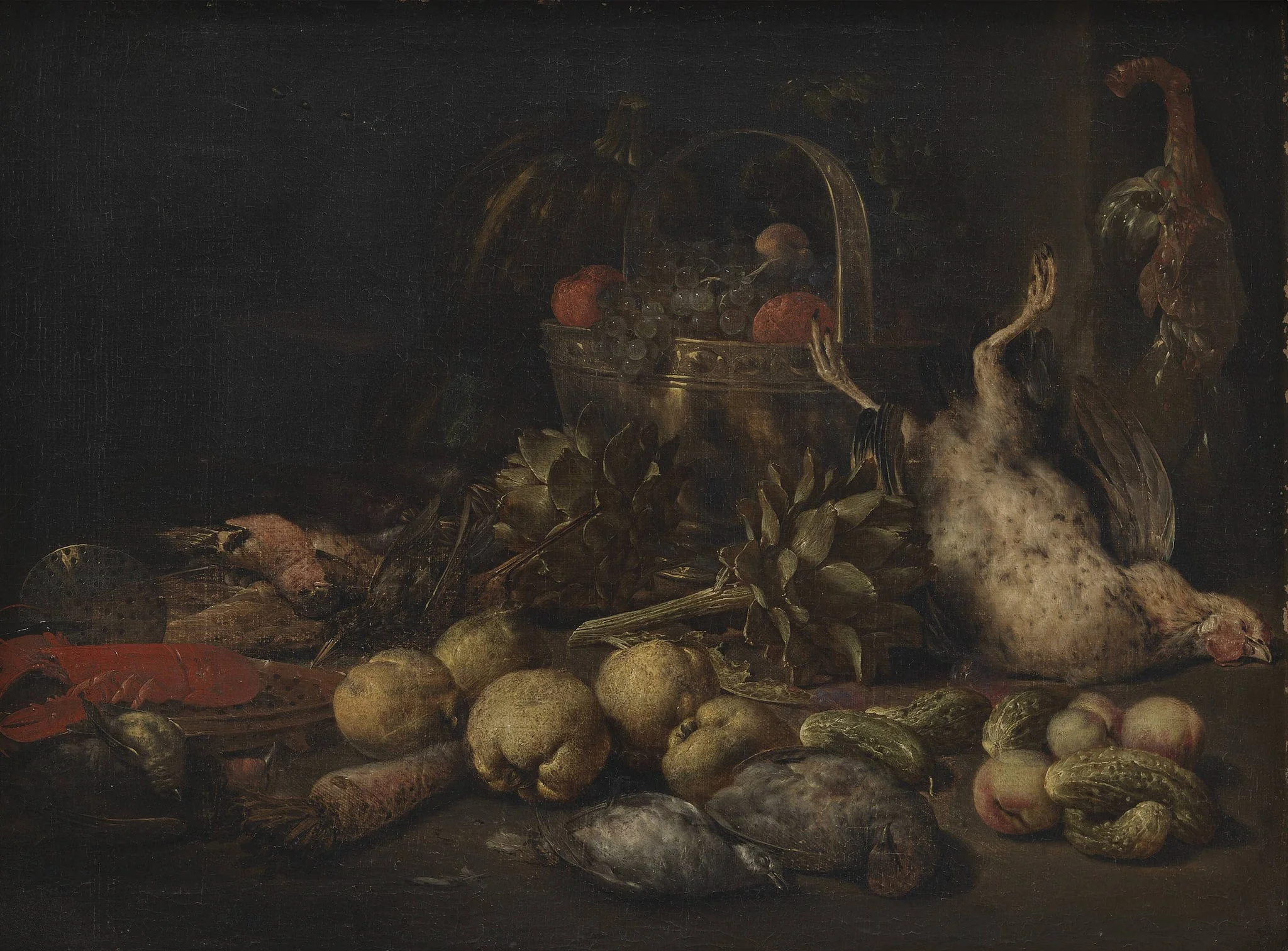Still Life with Fruit and Birds, detail