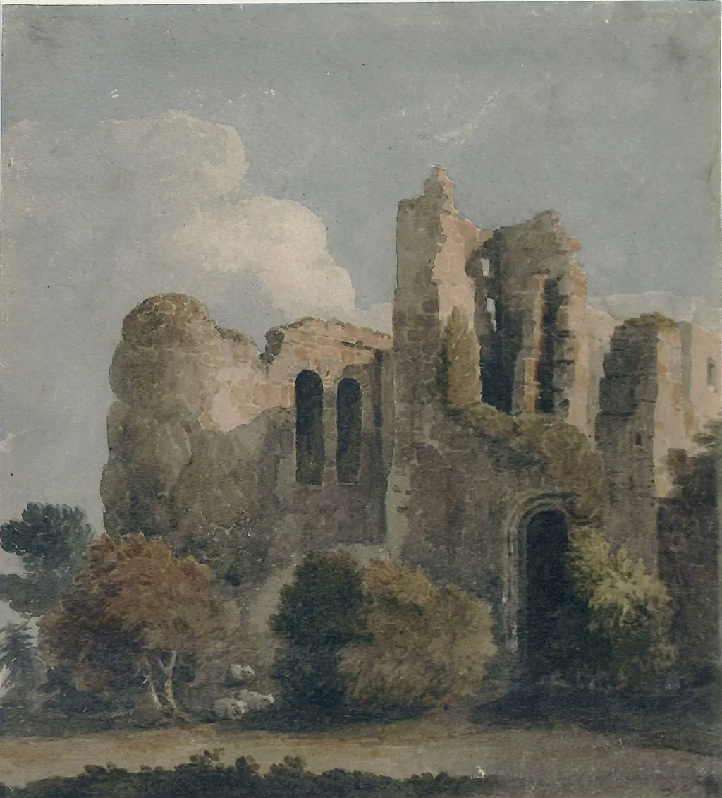 A Ruined Castle, by David Cox, watercolor, 1800