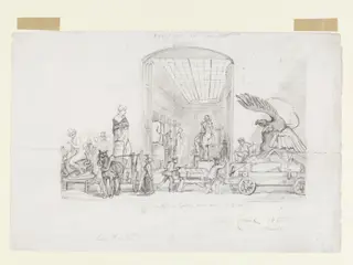 Sculpture Gallery door-way at the Exposition Universelle, Paris, by Eyre Crowe, 1855