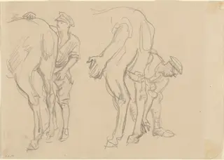 Studies for "Scots Grey", by John Singer Sargent, graphite, 1918