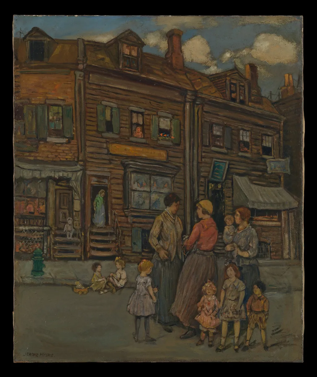 Street Group, by Jerome Myers, oil, 1923