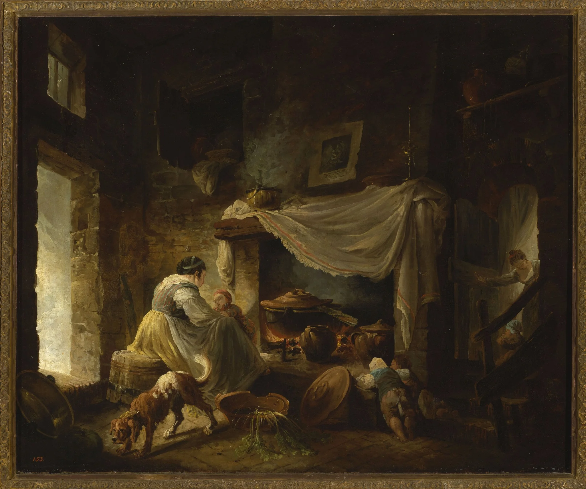 Peasant kitchen in ruins (Italian kitchen), detail