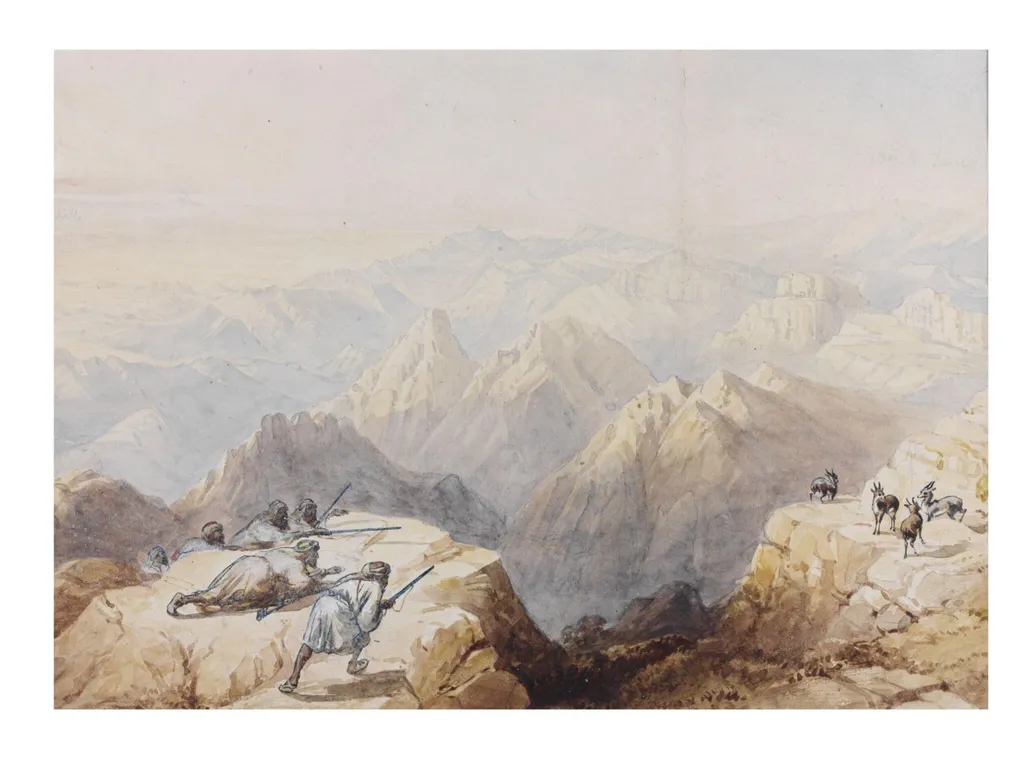 View from Mount Hor, by William Henry Bartlett, watercolor, 1846