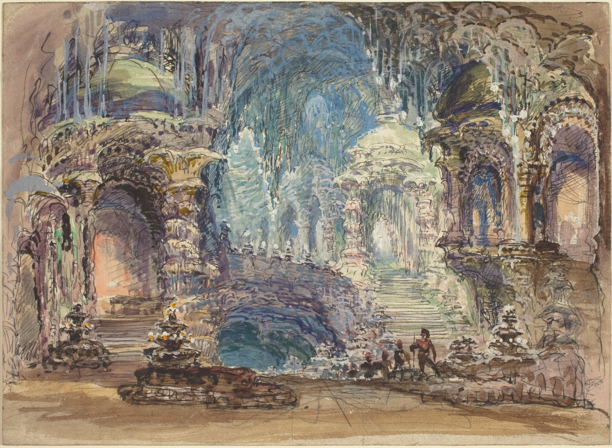 Fantastic Pavilions in a Grotto, detail