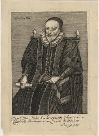 Richardi Brownlowe Armigeri, by Thomas Cross, ink, 1653