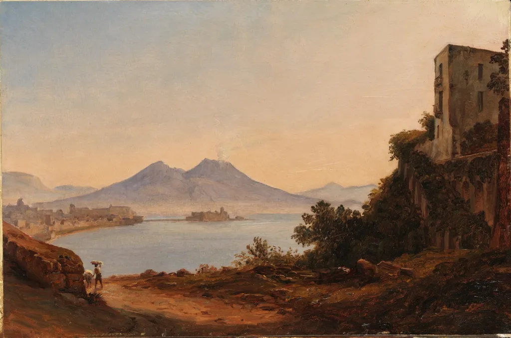 The Bay of Naples with Vesuvius and Castel dell'Ovo, by Franz Ludwig Catel, unspecified, 1819