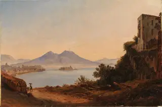 The Bay of Naples with Vesuvius and Castel dell'Ovo, by Franz Ludwig Catel, unspecified, 1819