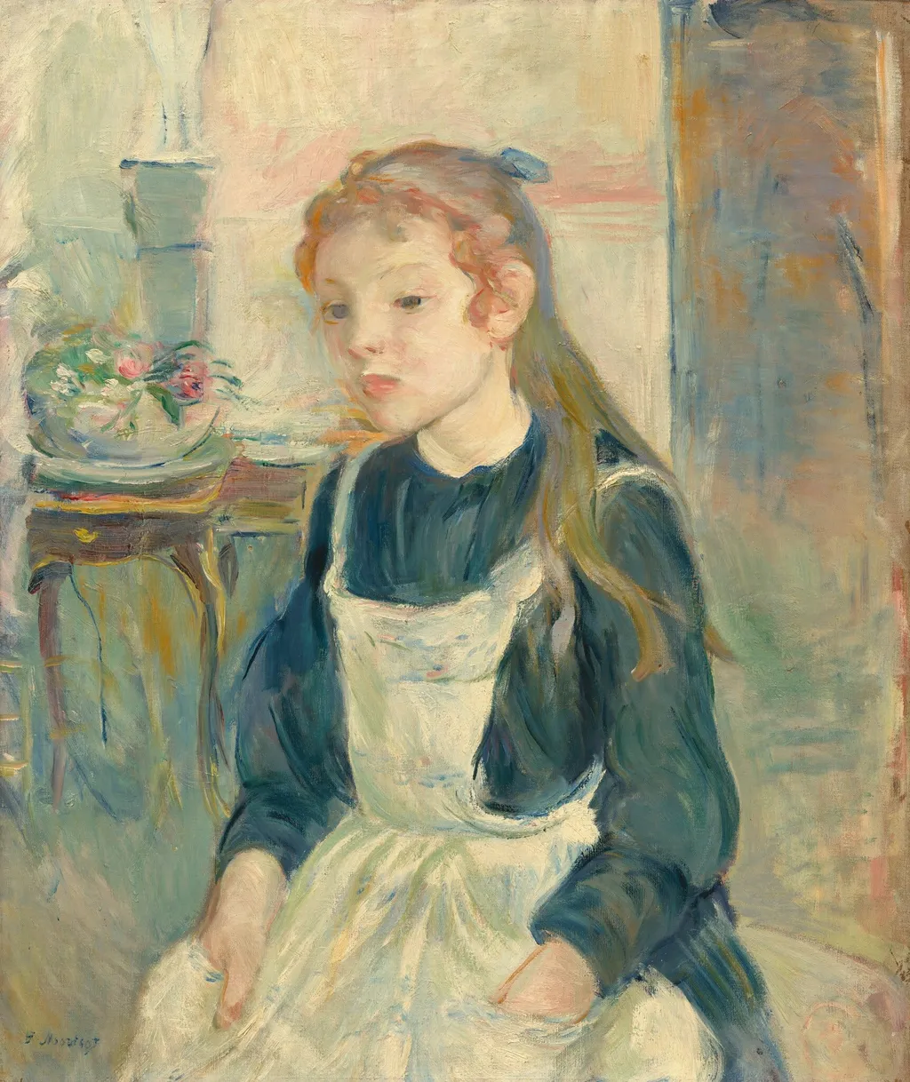 Young Girl with an Apron, by Berthe Morisot, oil, 1891