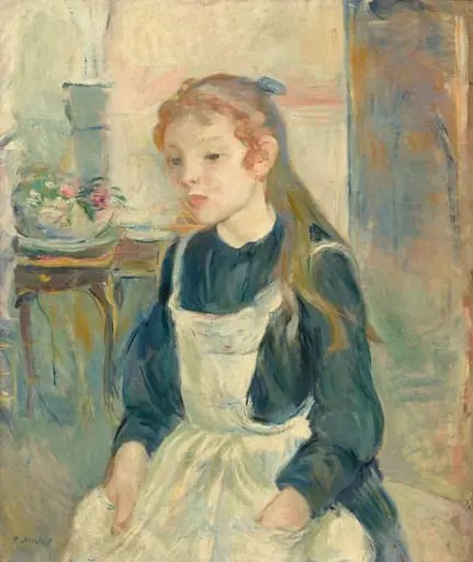 Young Girl with an Apron, by Berthe Morisot, oil, 1891