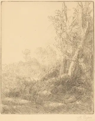 Old Village (Ville vieille), by Alphonse Legros, ink, 1874