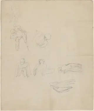 Sheet of Figures Studies, by John Flaxman, graphite, 1790