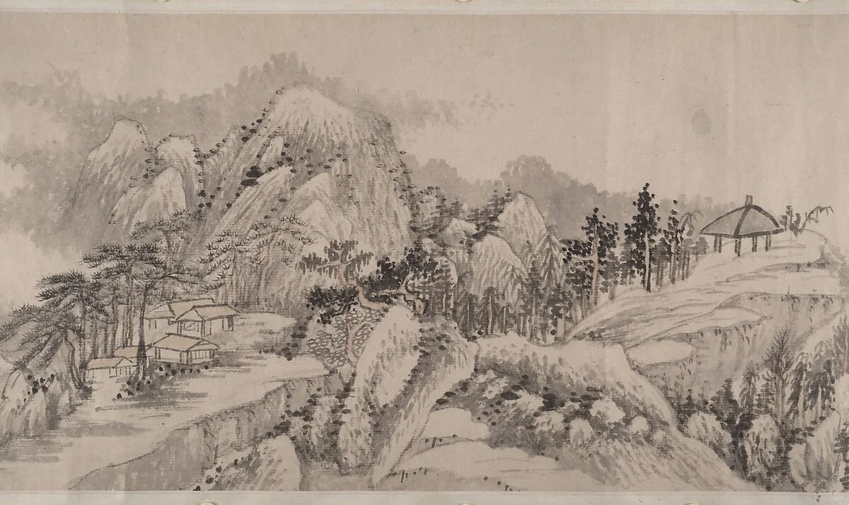 清 柳堉 幽谷深林圖 卷|Remote Valleys and Deep Forests, detail
