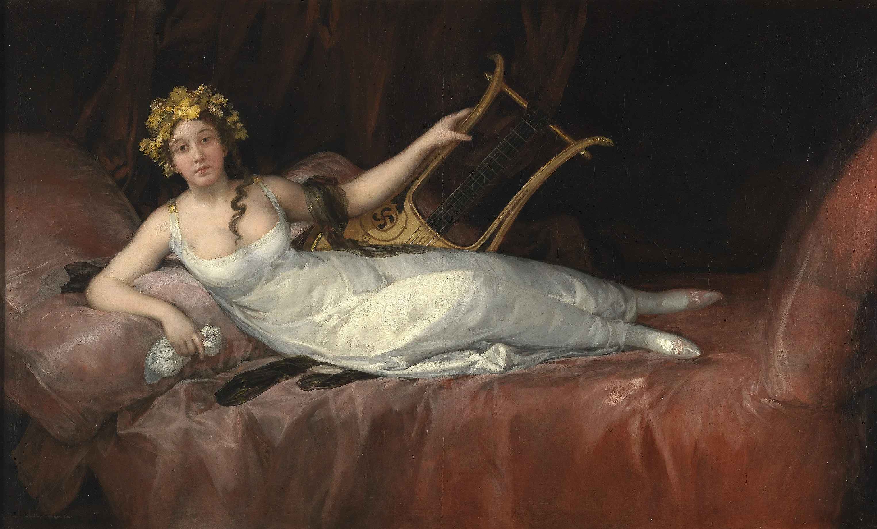 Portrait of the Marchioness of Santa Cruz, detail