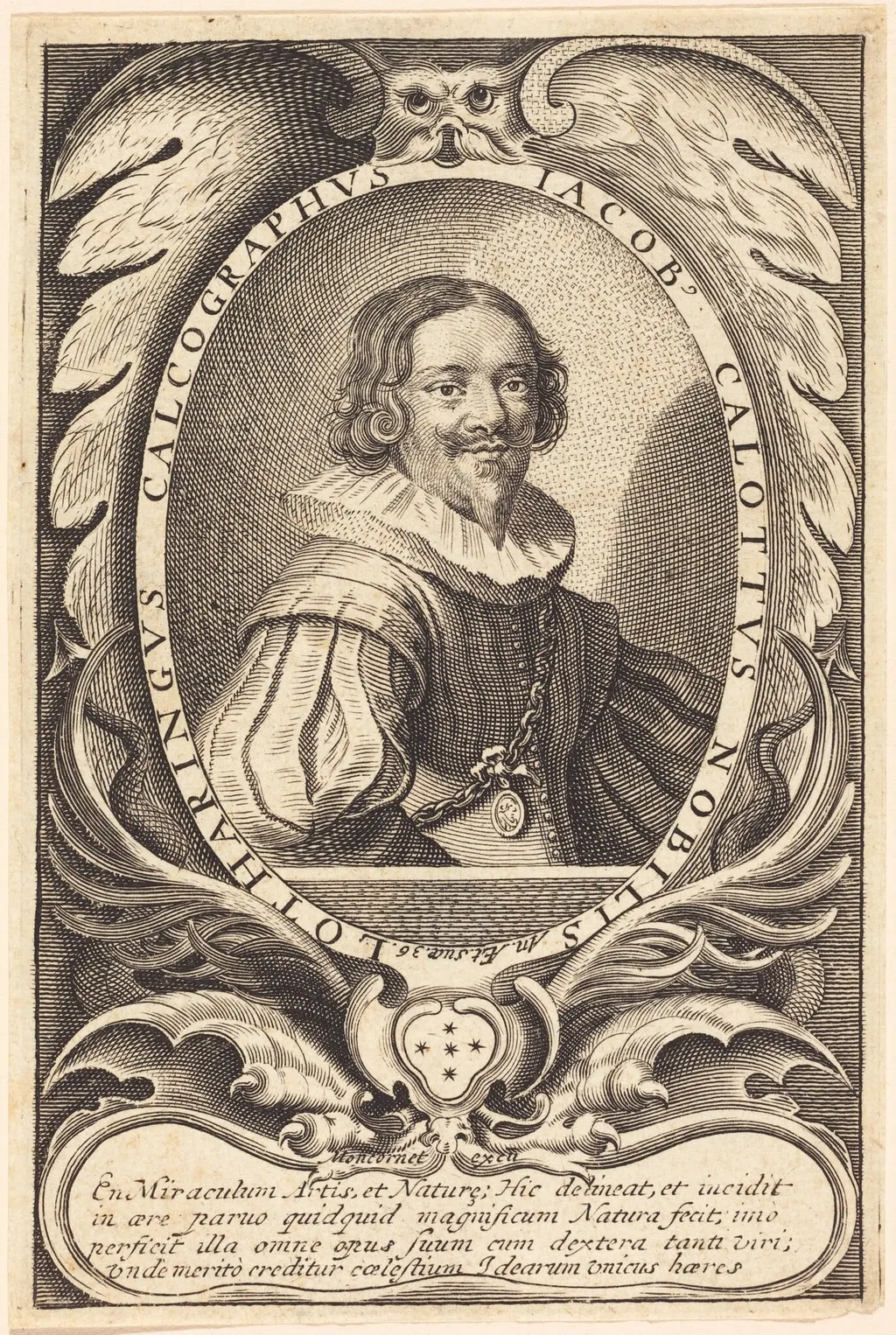 Jacques Callot, by Balthasar Moncornet, ink, 1634