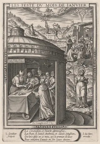 Les Feste du mois de Janvier (January: the Circumcision), by Léonard Gaultier, ink, 1603