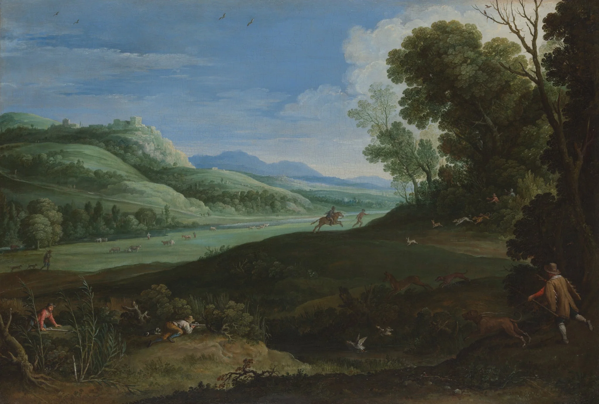 Landscape with Hunters, detail