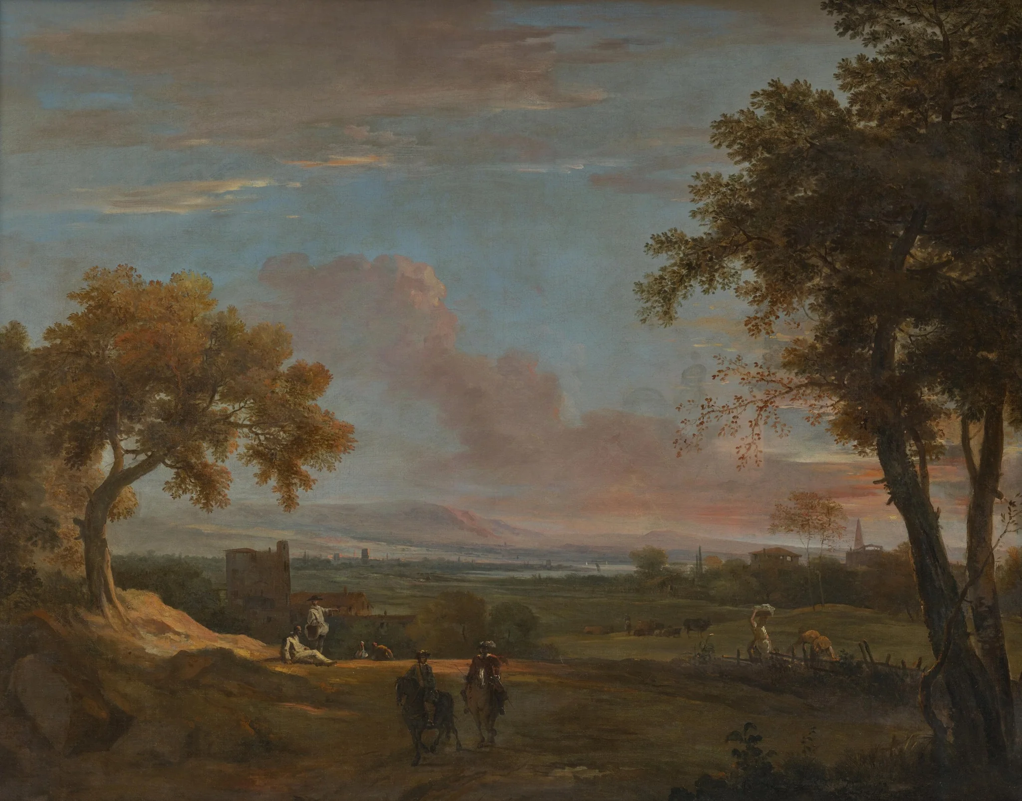 Südliche Landschaft im Abendlicht, detail