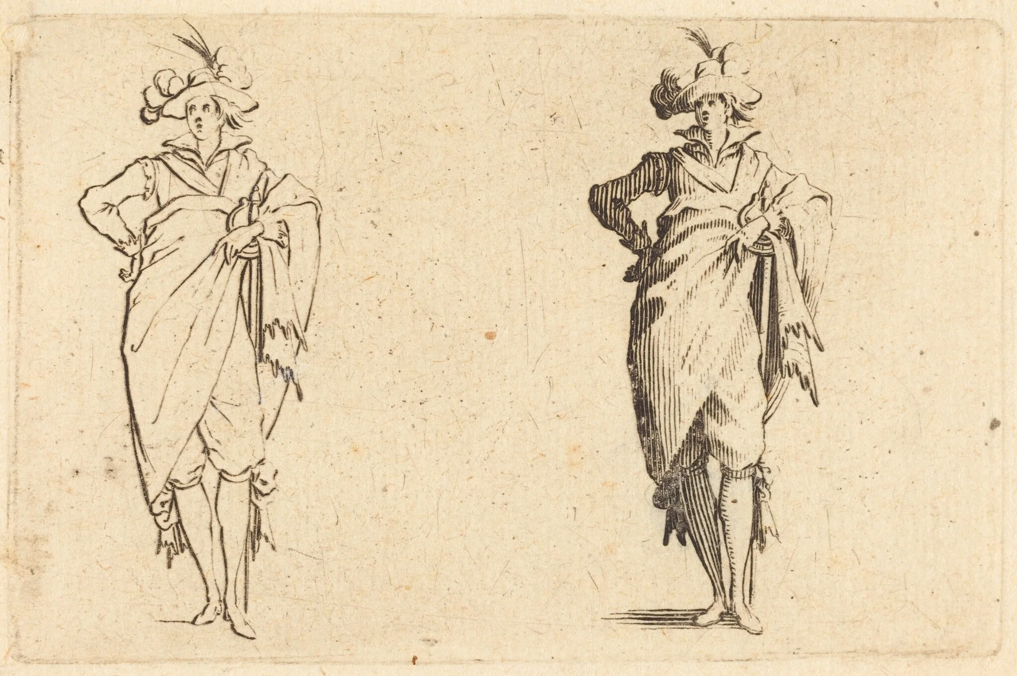 Gentleman Viewed from the Front with Hand on Hip, detail