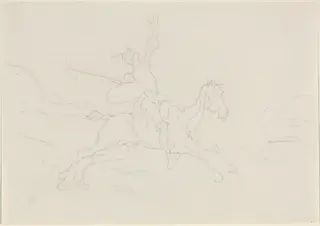 Don Quixote, by Honoré Daumier, crayon, 1844