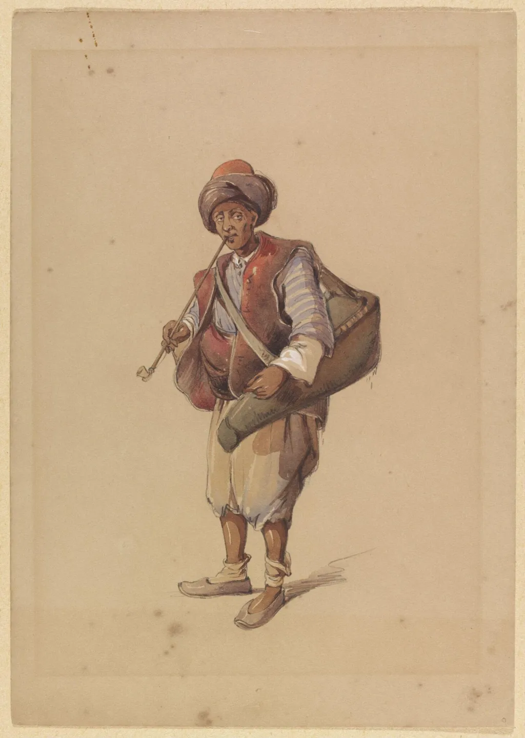 A Water Carrier, by Amedeo Preziosi, watercolor, 1855