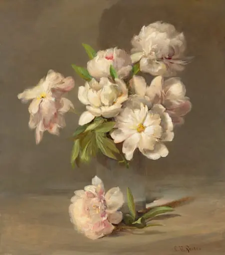 Peonies in a Vase, by Charles Ethan Porter, oil, 1885