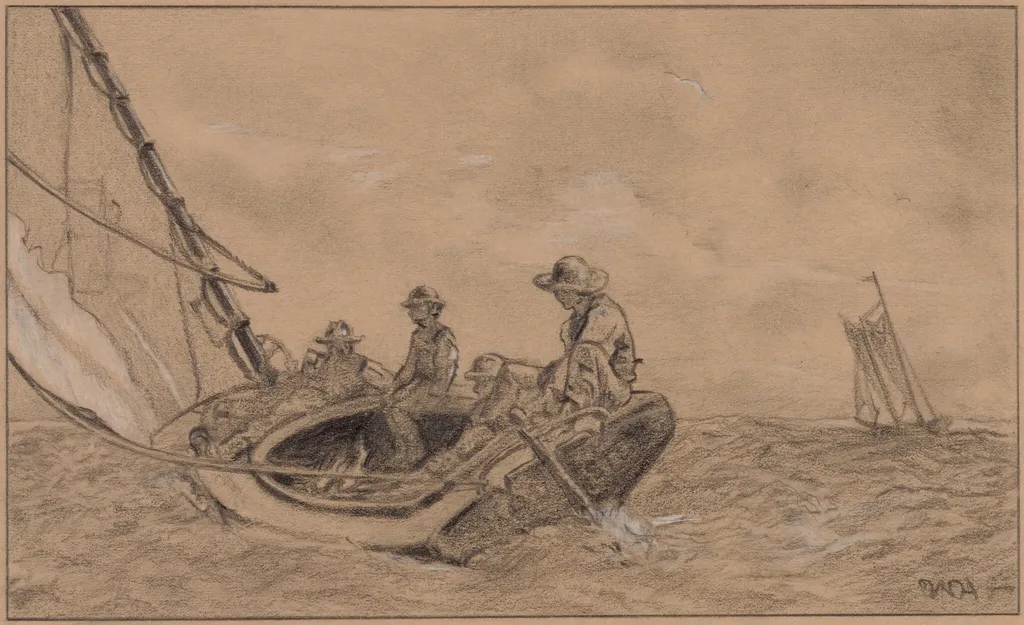 Breezing Up, by Winslow Homer, graphite, 1879