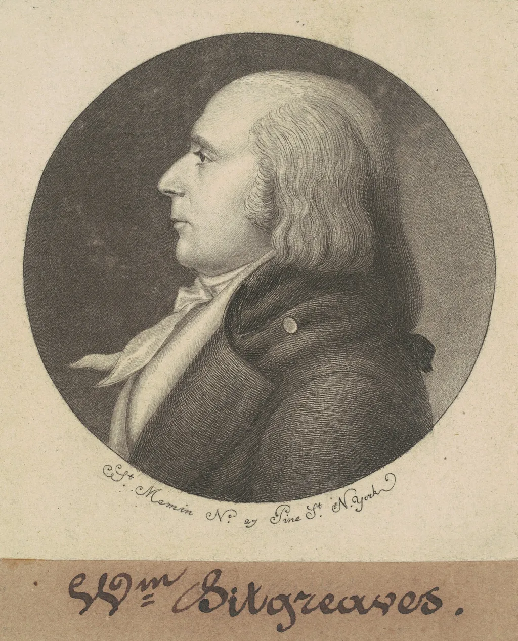 John Sitgreaves, by Charles B. J. Févret de Saint-Mémin, ink, 1798