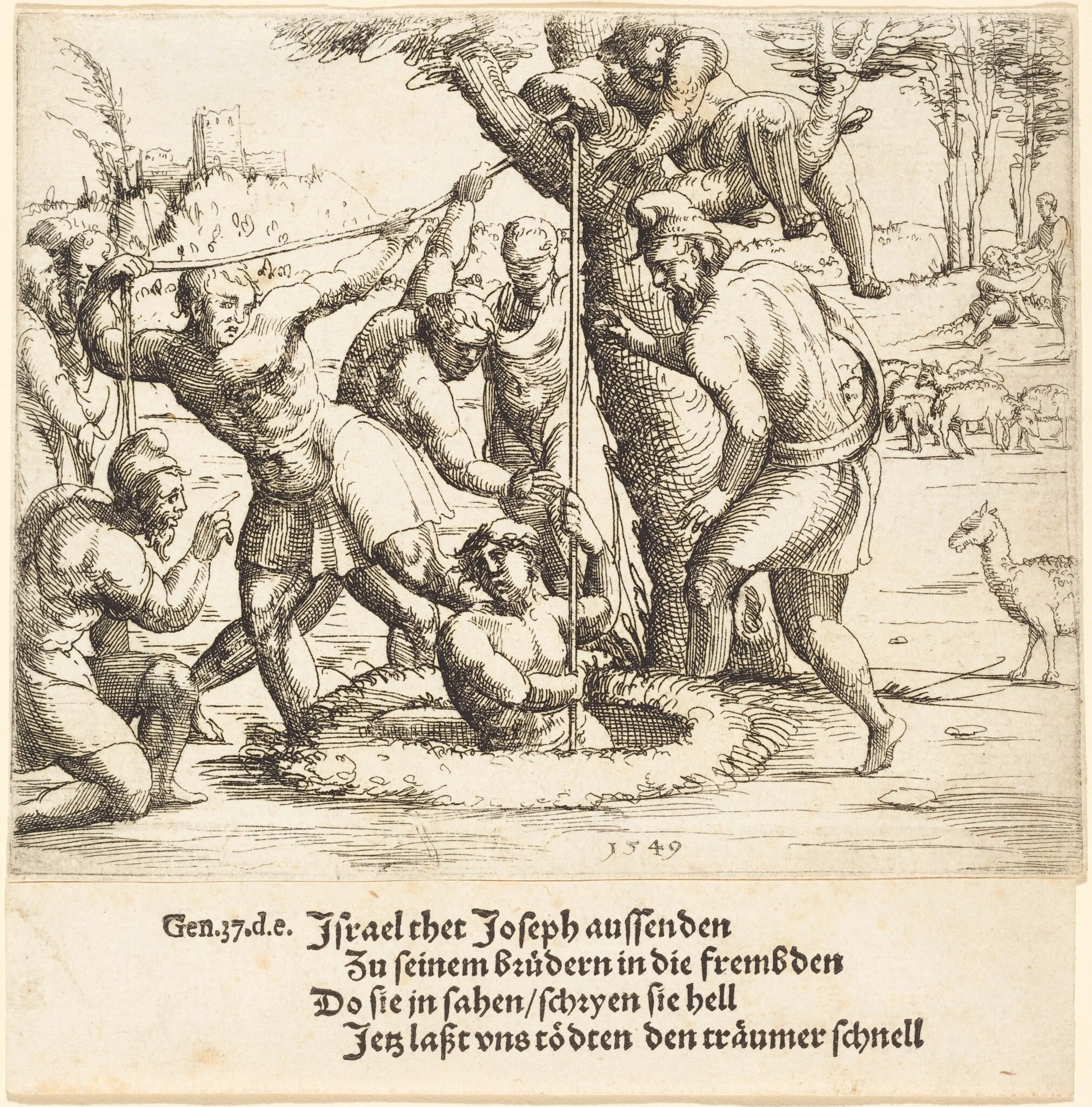Joseph Thrown into the Well, detail