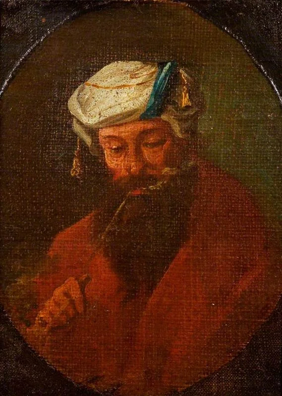 An Arab Smoking a Pipe, detail