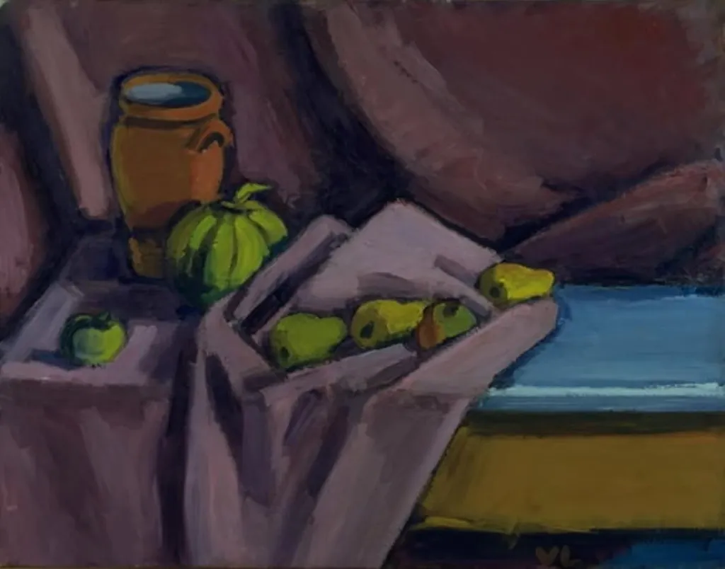 Still Life With a Jar and Fruits, by Vilhelm Lundstrøm, oil, 1924