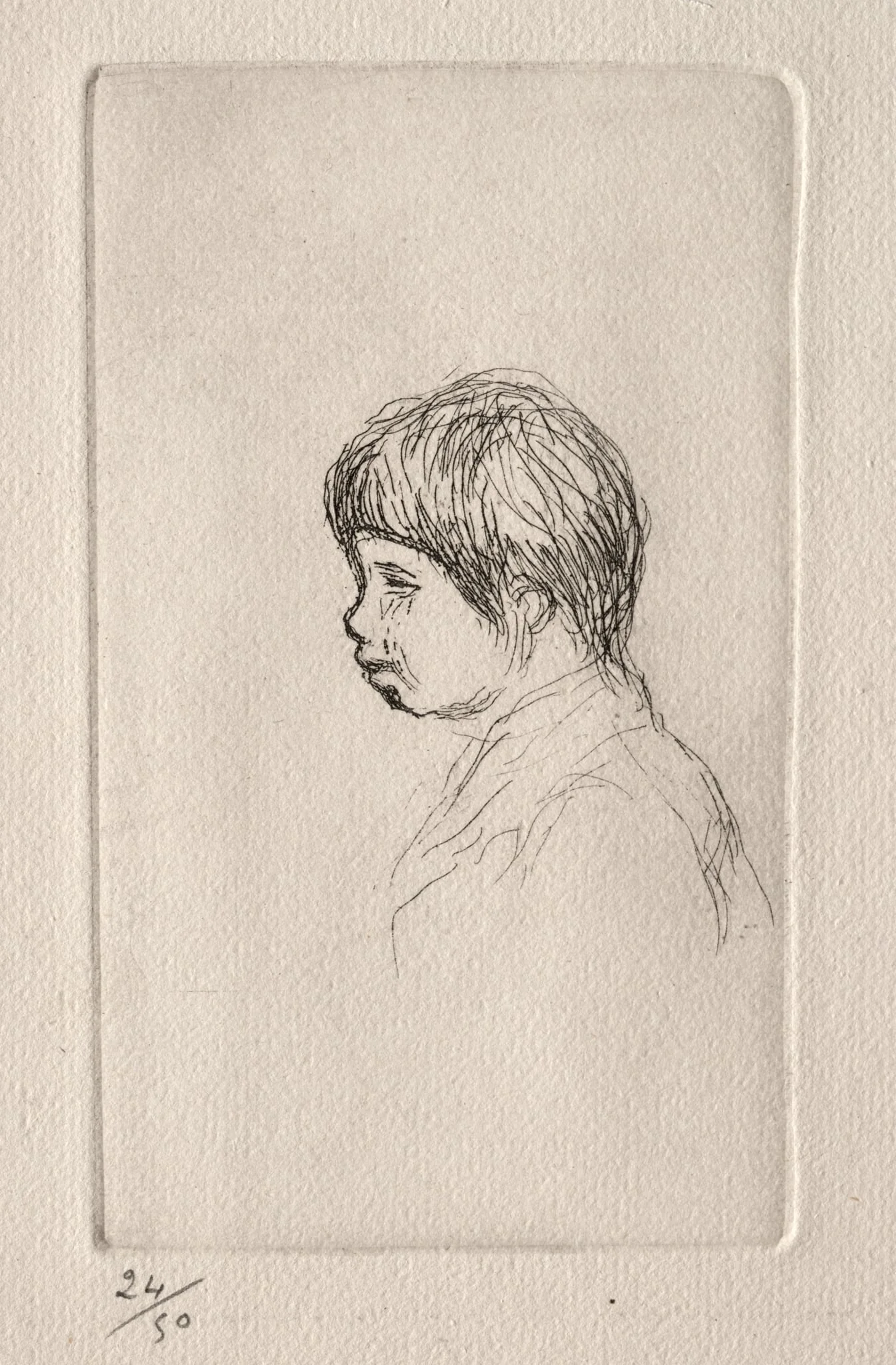 Claude Renoir, the Artist's Son, in Profile, detail