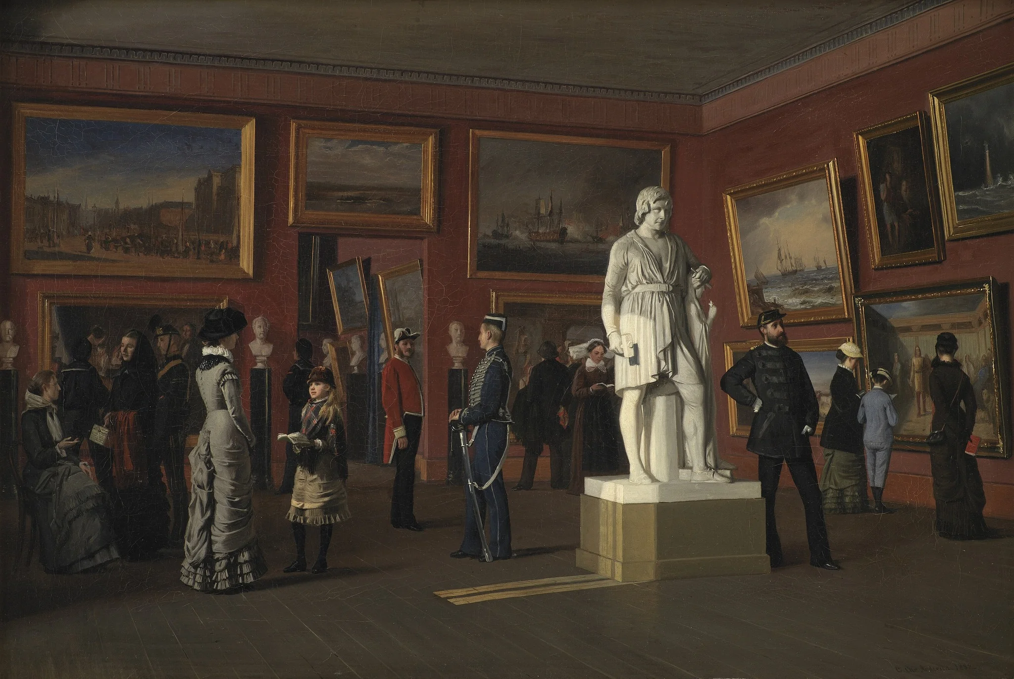 One of the Rooms in the Royal Collection of Paintings at Christiansborg Palace, detail