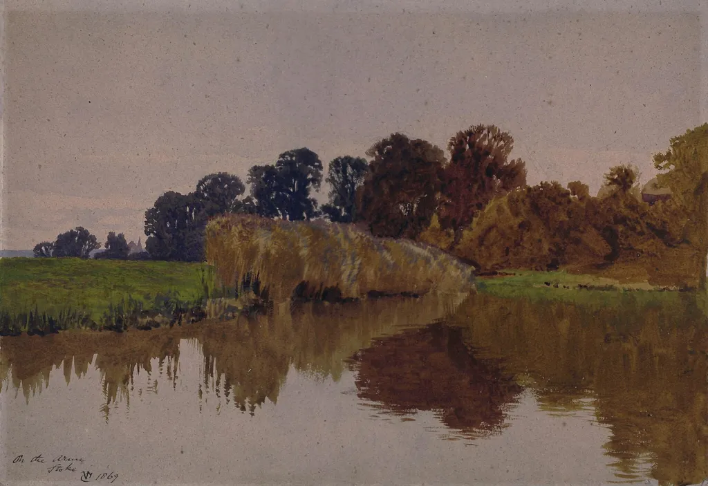 On the Arun, Stoke, Sussex, by George Vicat RA Cole, watercolor, 1869