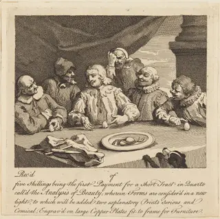 Columbus Breaking the Egg, by William Hogarth, ink, 1752