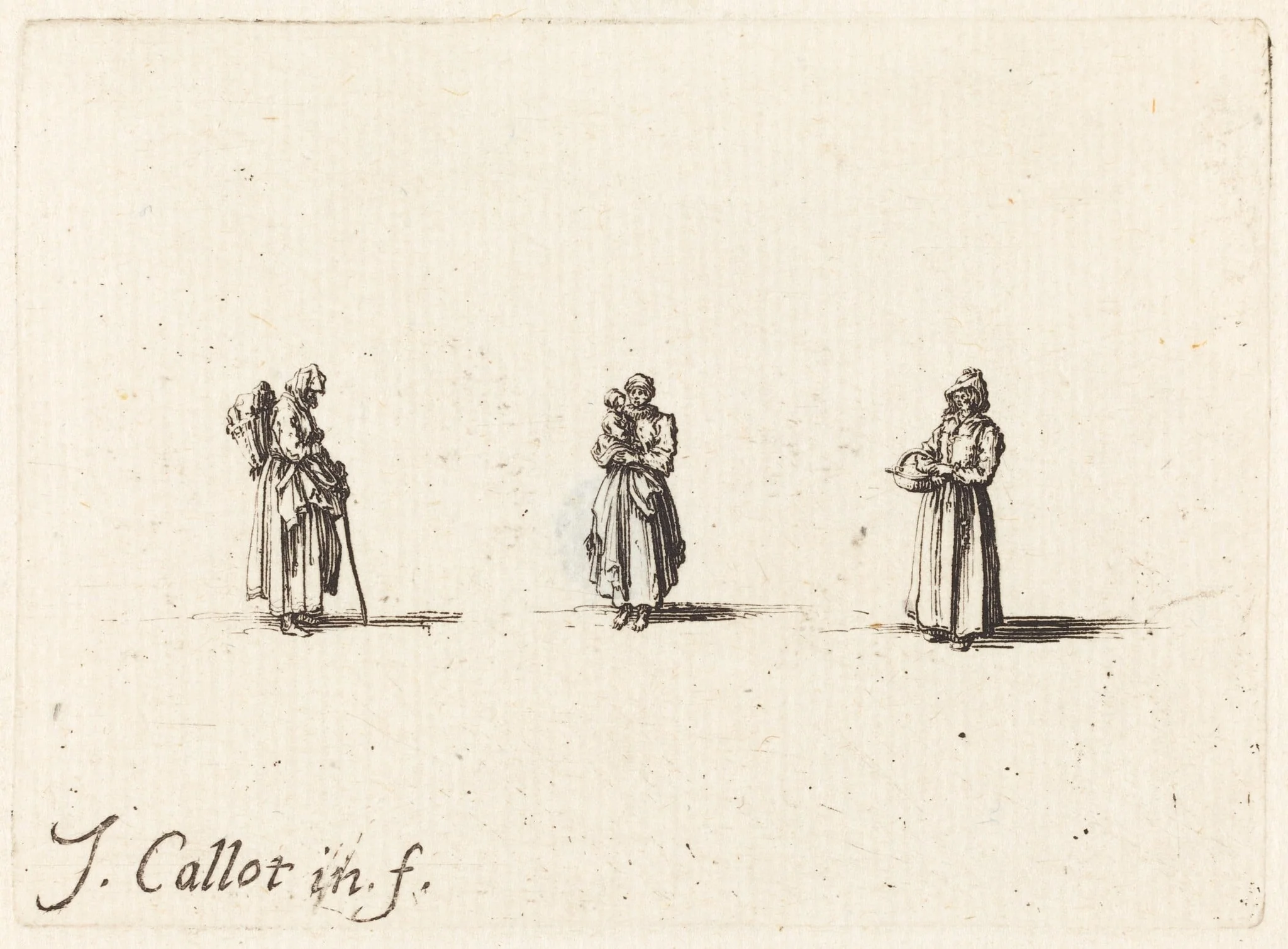 Three Women, One Holding a Child, detail