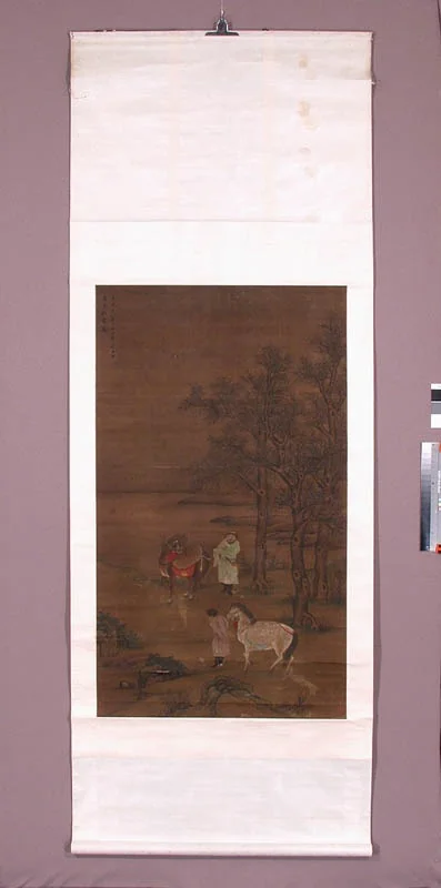 Dwóch Mongołów z końmi, detail