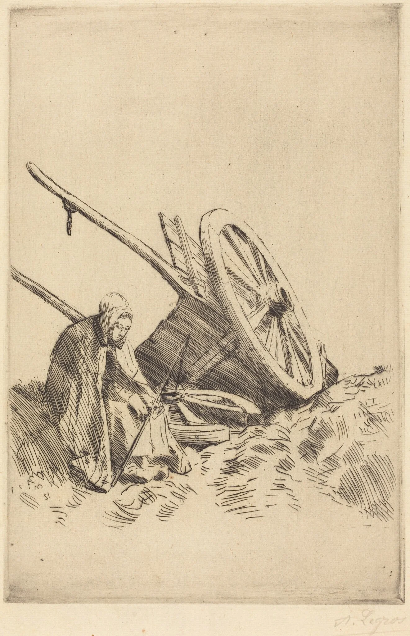 Broken Cart (La charrette brisee), detail