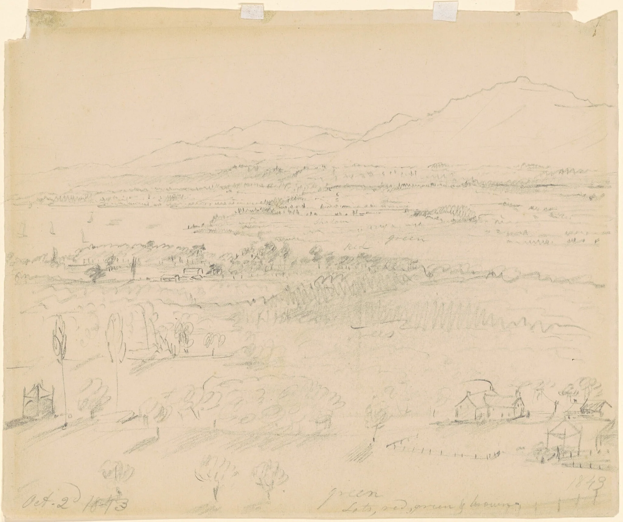 Valley with River and Mountains, detail