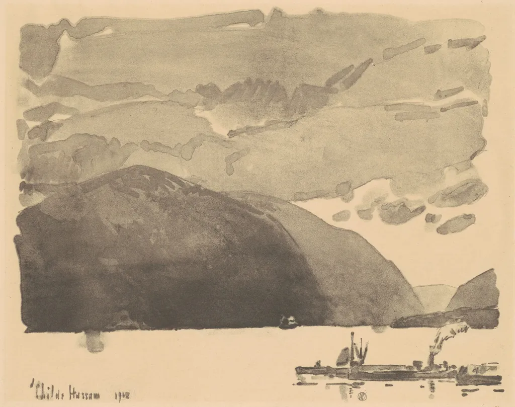Storm King, by Childe Hassam, ink, 1918
