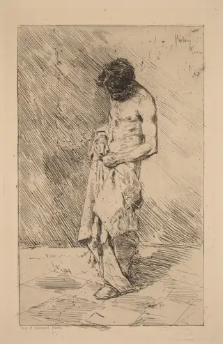 Un Pouilleux (Flea Seeker), by Mariano Fortuny Marsal, ink, 1856