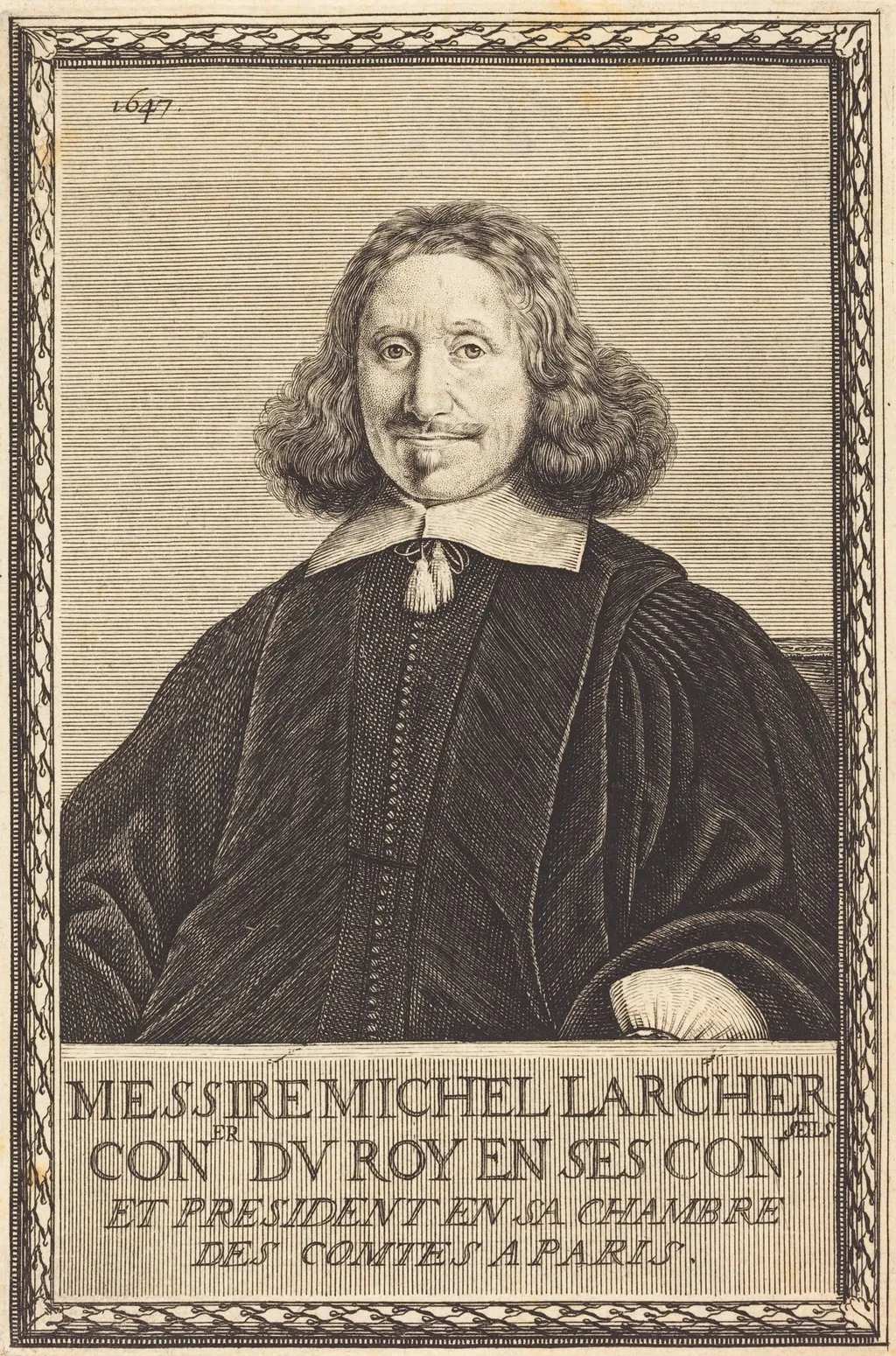 Michel Larcher, by Abraham Bosse, ink, 1647