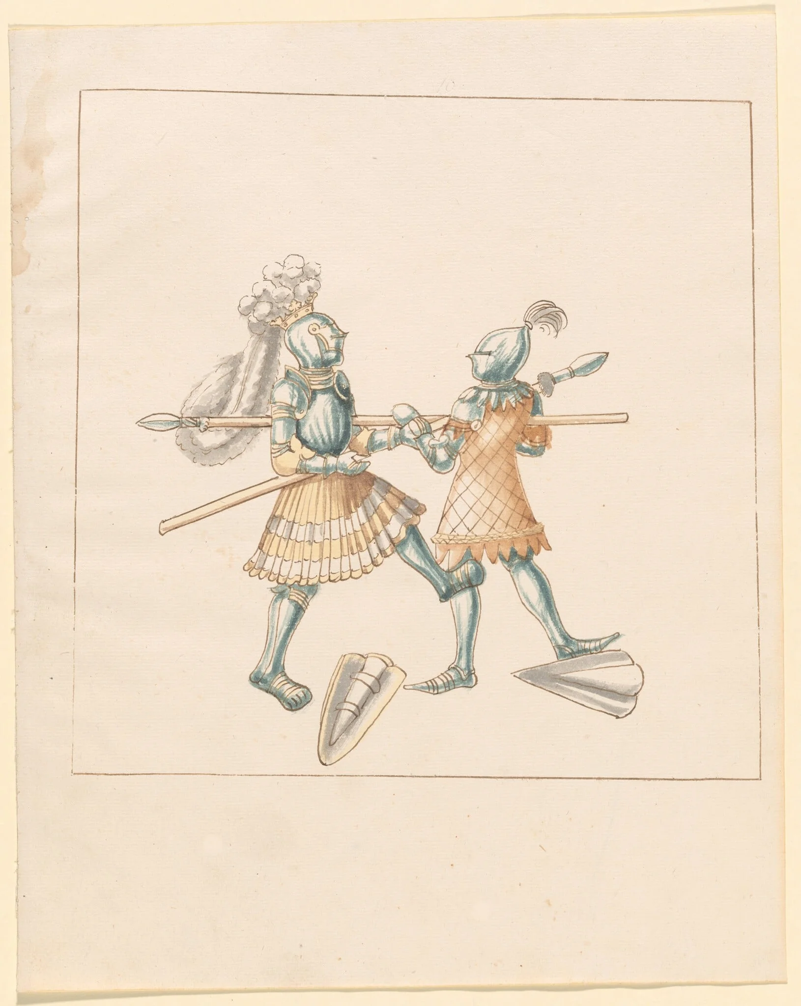 Foot Combat with Spears and Tartsche Shields, detail