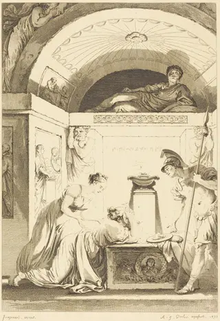 La matrone d'Ephese, by Jean-Louis Delignon, ink, 1793