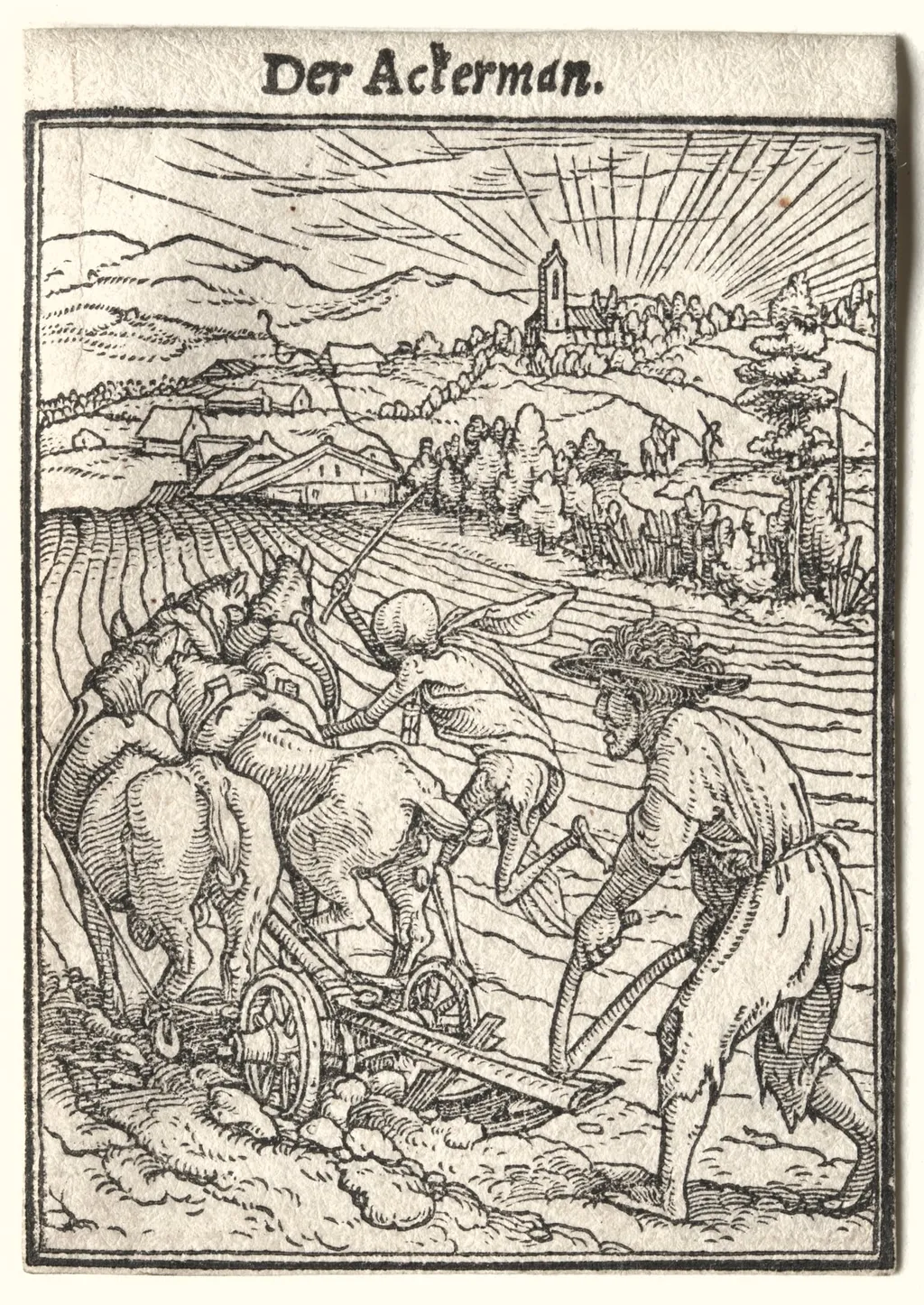 Dance of Death:  The Ploughman, by Hans Holbein the Younger, 1526